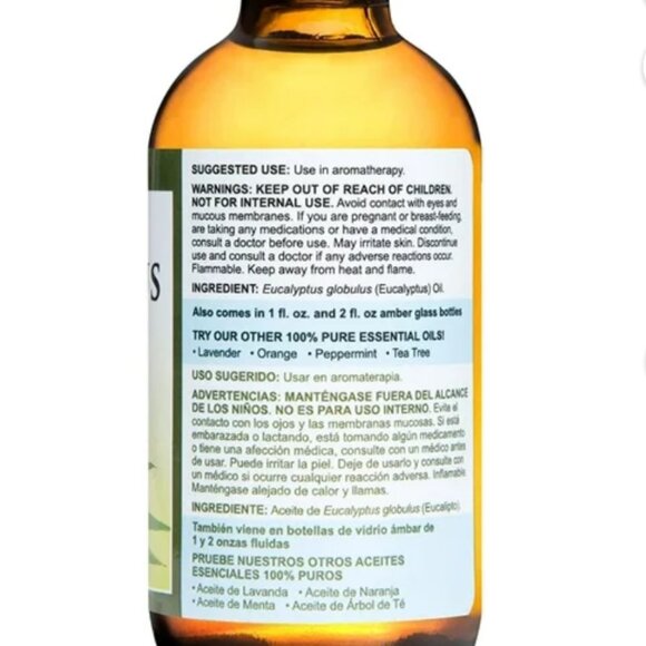 De La Cruz Eucalyptus Essential Oil, 2FL OZ - 59ML - - Picture 9 of 9